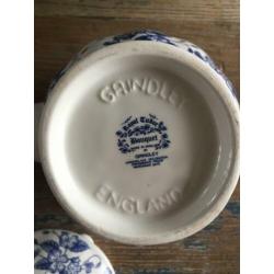grindley royal tudor bouquet blue BLAUW WITTE THEEPOT chcs