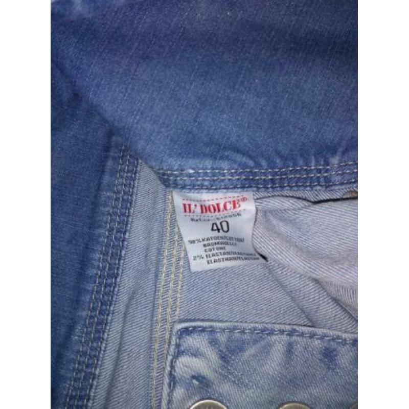Stoere jeans rok van Il' Dolce. Maat 40.