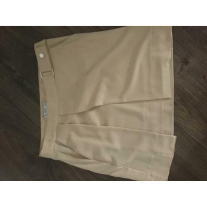 Mango suit beige soepel vallend overslag rokje NIEUW 36