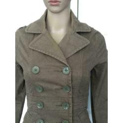 D780 LEE maat XS=34 jasje colber blazer groen/bruin taupe
