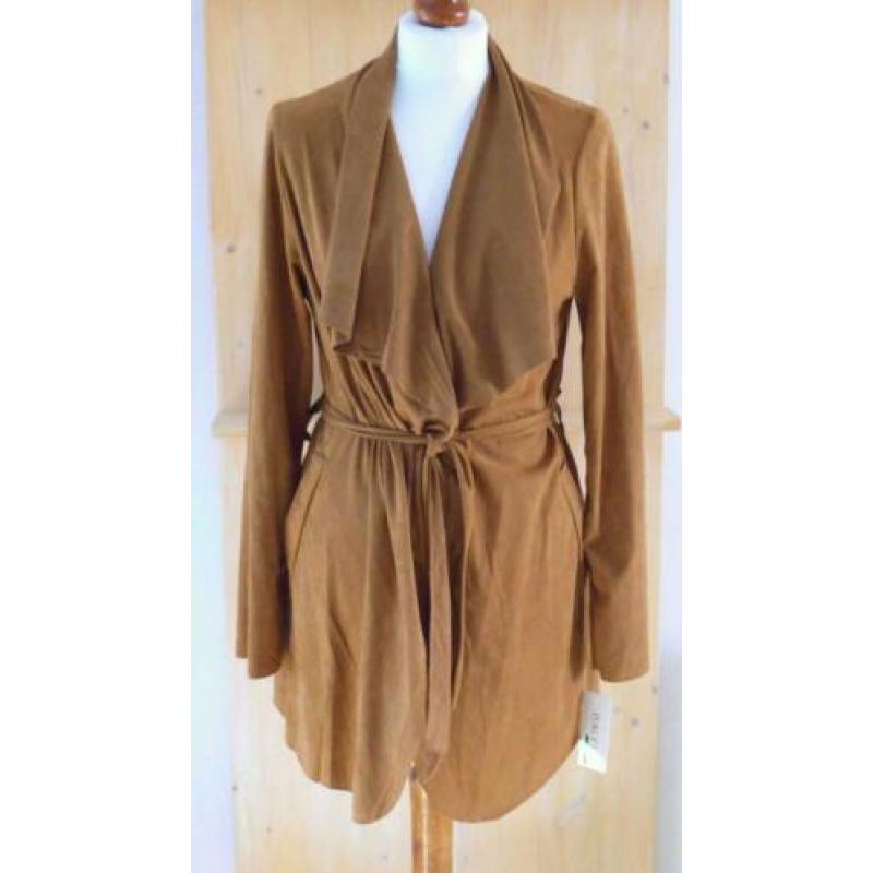 Wikkelvest suede look, 1 maat, 38, 40, 42 bruin (Nieuw)