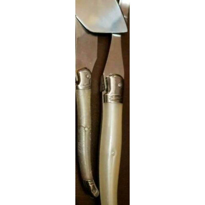 Inox bestek met bakaliet handvatten zie foto's 5st