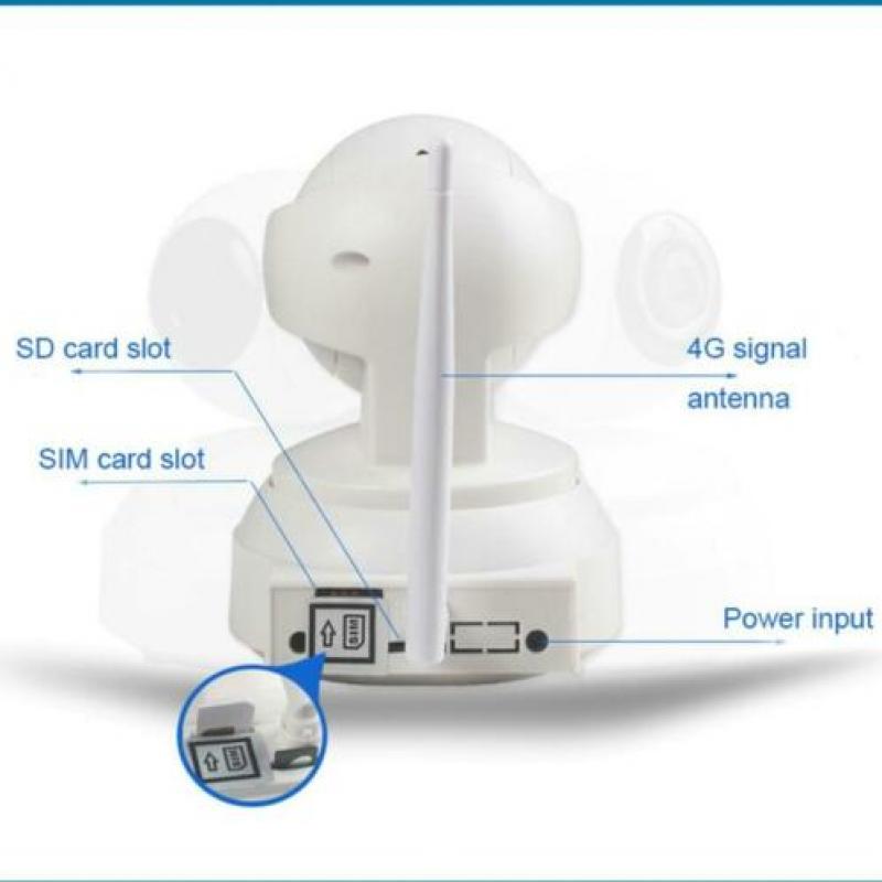 4G binnen bewakingscamera, pan/tilt via App smartphone, 3