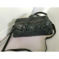 Yoli H.J.de Rooy groene blauw petrol kleur leren tas