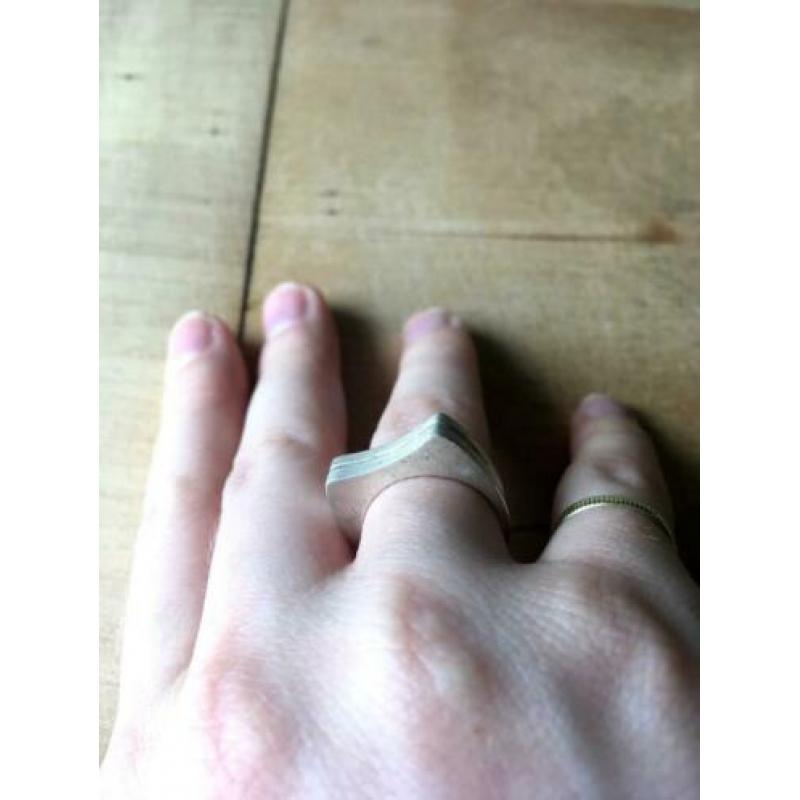 Esprit zilver ring 925 sterling vintage retro dubbel edc