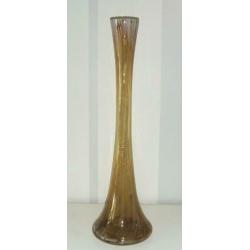 Art glas hoge smalle kleuren glazen vaas.