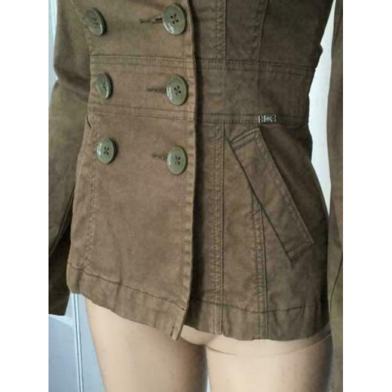 D780 LEE maat XS=34 jasje colber blazer groen/bruin taupe