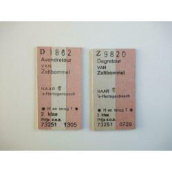 Vintage, trein kaartjes , eind 70/ begin 80 jaren