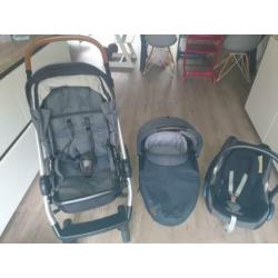 Mutsy evo Industrial denim Incl. maxi cosi isofix & adapters
