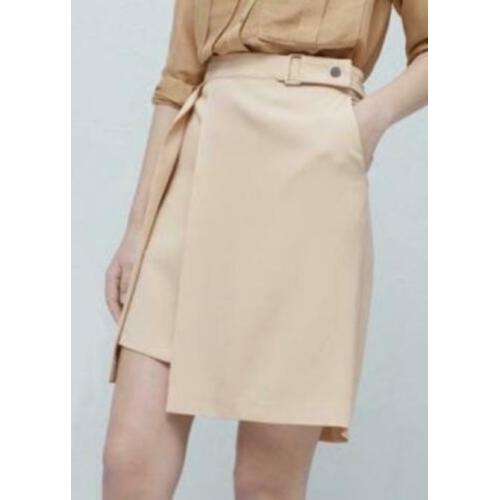 Mango suit beige soepel vallend overslag rokje NIEUW 36