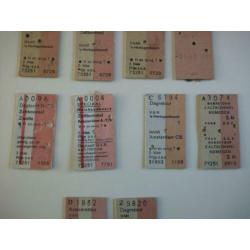 Vintage, trein kaartjes , eind 70/ begin 80 jaren