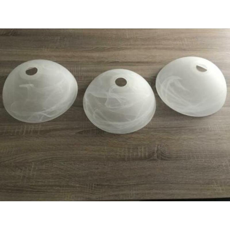 3 stuks ( set ) gemêleerde glazen lampenkap