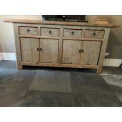 Dressoir massief teakhout greywash