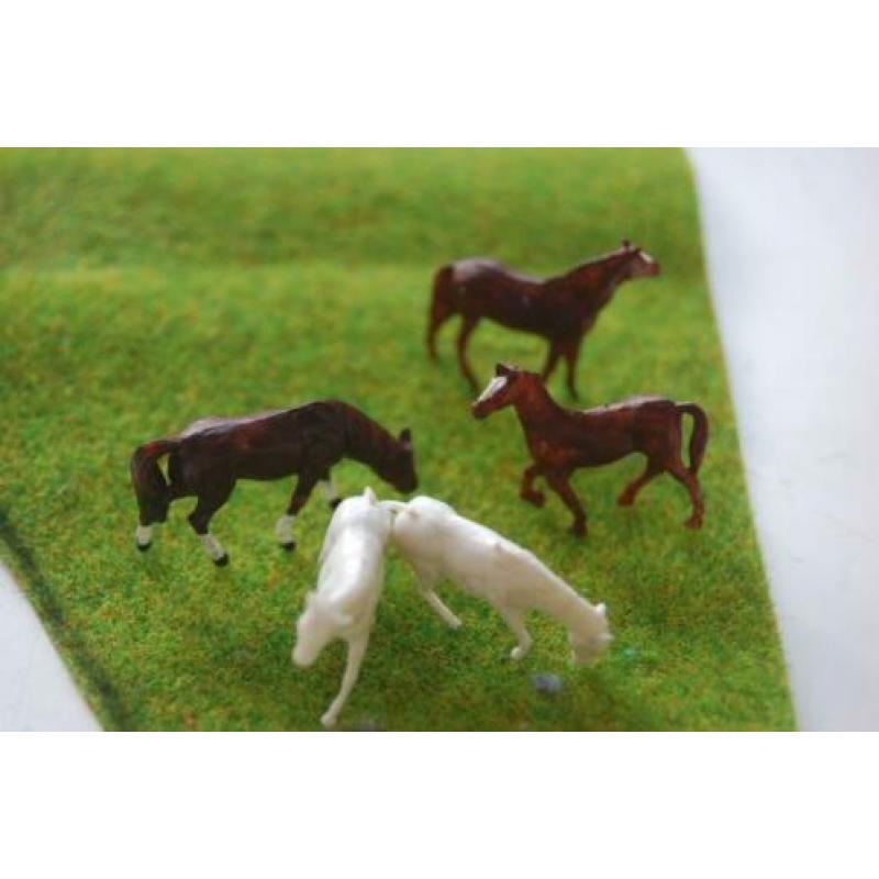 5 paarden voor een HO spoorbaan