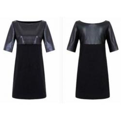 Black dress leather look