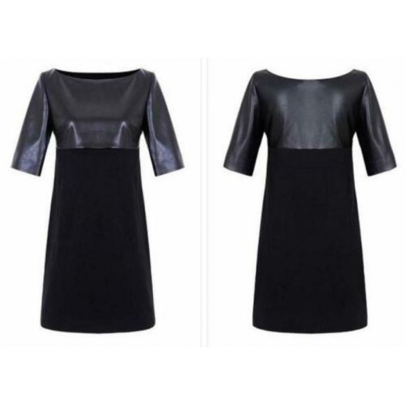 Black dress leather look