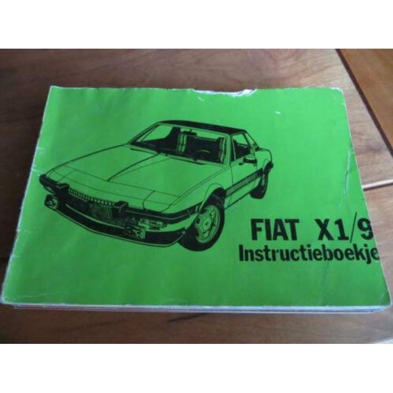 NL instructieboekje Fiat X1/9, begin jaren 70, 1e uitgave