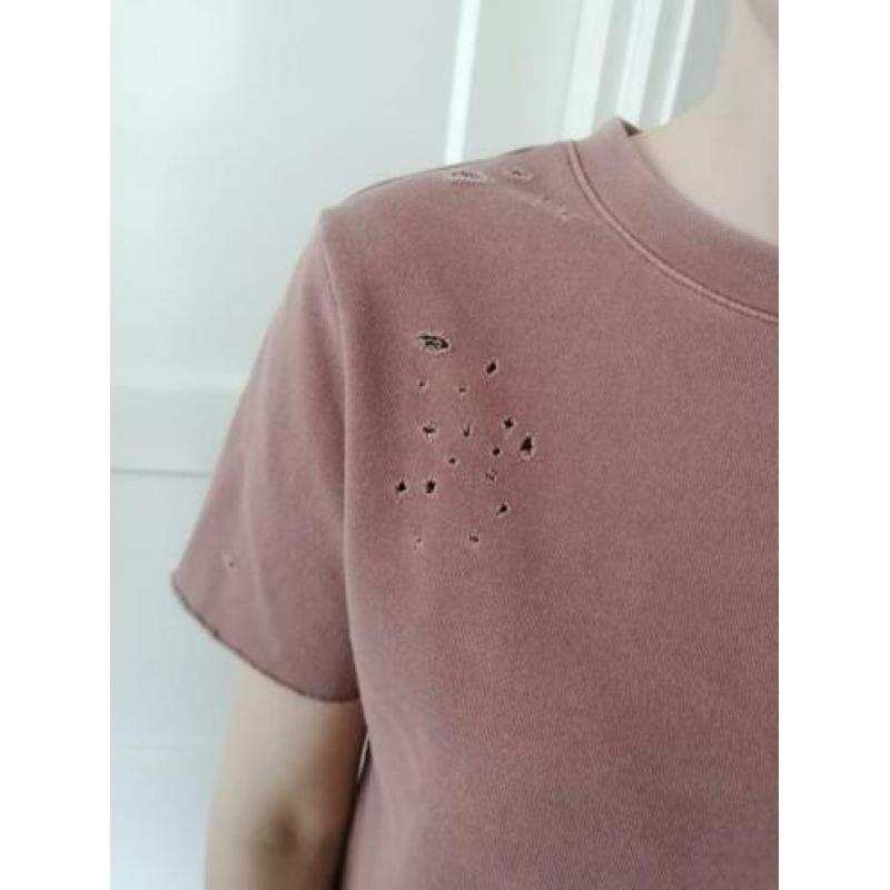 Oudroze crop top met gaten maat S van DIVIDED VAN H&M
