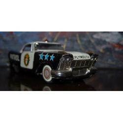 aardige oude blikken PLYMOUTH POLICE PATROL CAR
