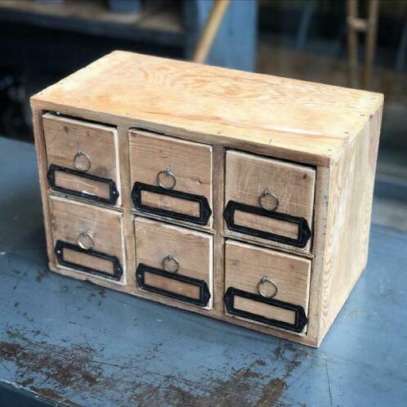 Ladekastje, kastje, ladekast, vintage, industrieel, kast