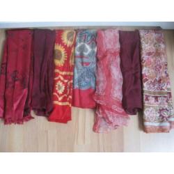 4 verschillende shawls in blauw tinten