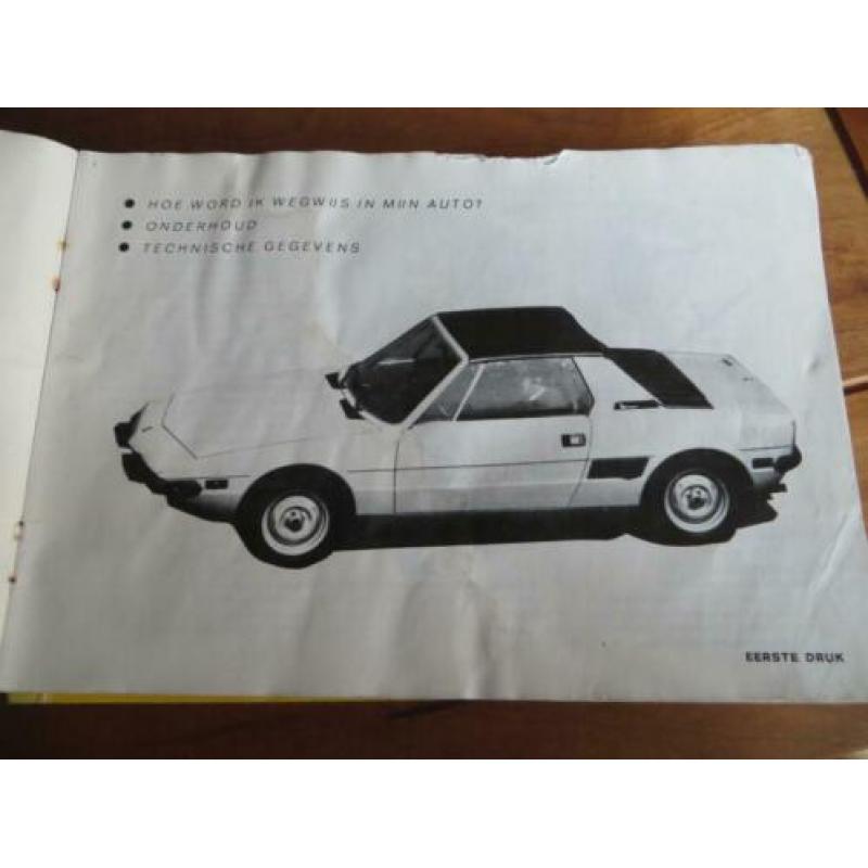 NL instructieboekje Fiat X1/9, begin jaren 70, 1e uitgave