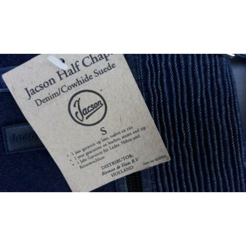 Jacson spijker chaps maat s nieuw blauw en gratis oornetje