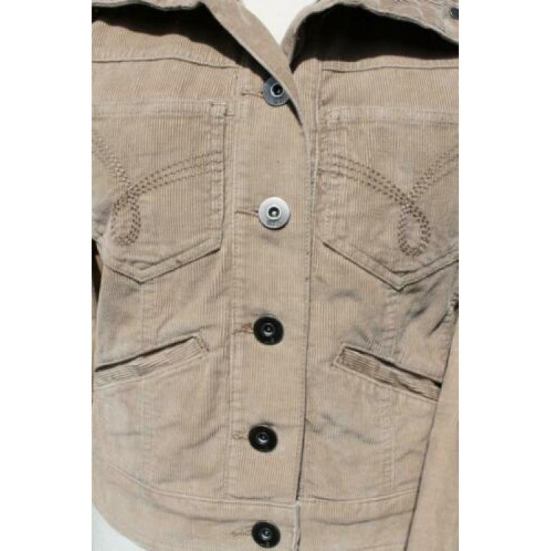 Ribfluwelen jasje bruin beige merk WE maat M