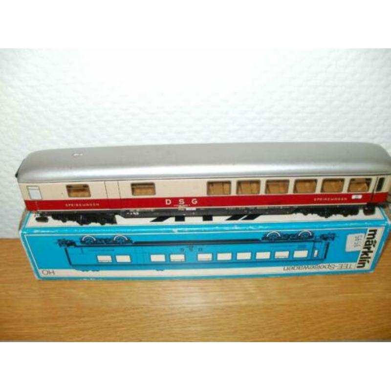 4x Ho Marklin TEE rijtuigen no 4085/4086/4087/4090+o.v.p.