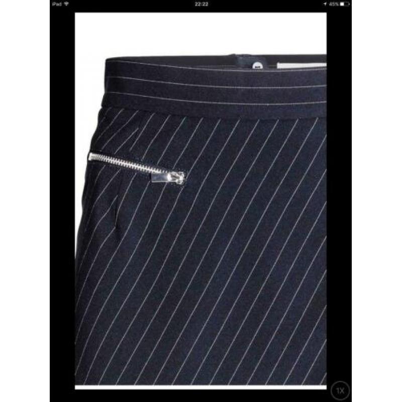 Krijtstreep kokerrok stretch blauw maat 36 NIEUW