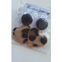Fashion "furry" hart oorbellen-nieuw-tijger-luipaard-leopard