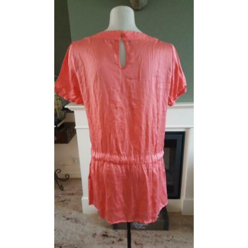 ZGAN prachtige zijden JACKPOT tuniek 36 S, shirt, top oranje