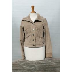 Ribfluwelen jasje bruin beige merk WE maat M