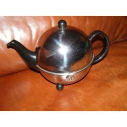 Bredemeijer Theepot Zwart Cosy met RVS buiten mantel