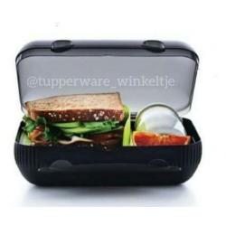 Nieuwe Tupperware Zwarte Snack Pack Broodtrommel lunch doos