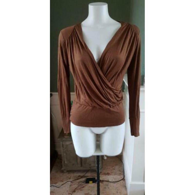 ZGAN bruine mooie STEPS overslag top mt S 36, topje bruin