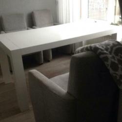 Prachtige witte massief witte eetkamertafel LxBxH 160x90x75