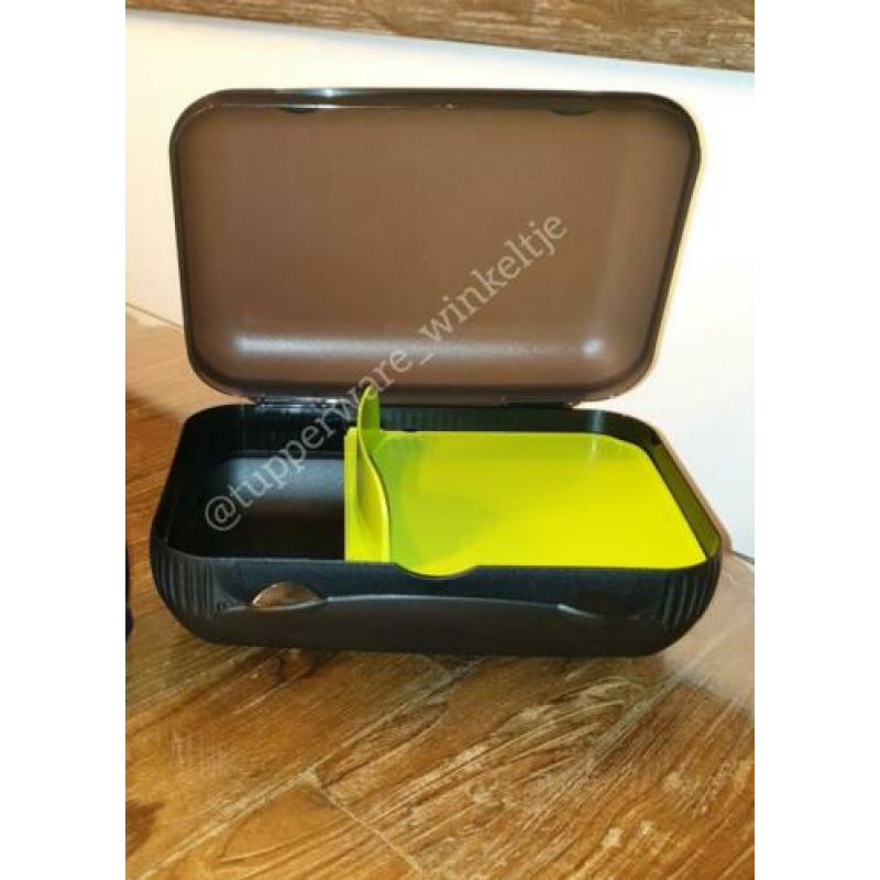 Nieuwe Tupperware Zwarte Snack Pack Broodtrommel lunch doos