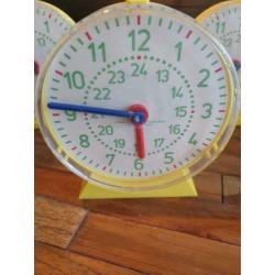 Vintage leren klok kijken jaren 60 plastic klokken 13 cm.