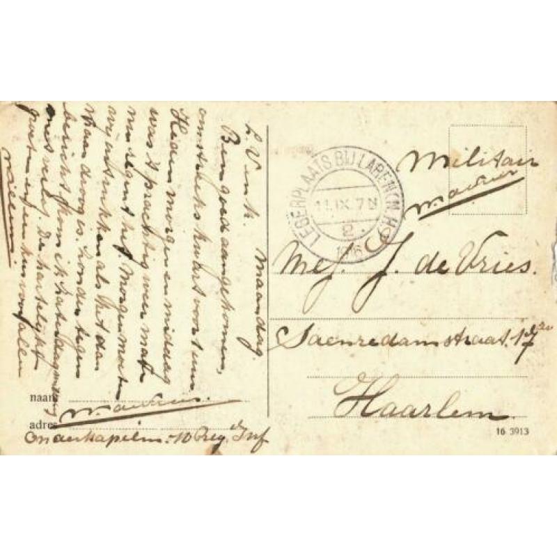 120 Naarden Militaire Kaart 1916 Utrechtsche poort en Comeni
