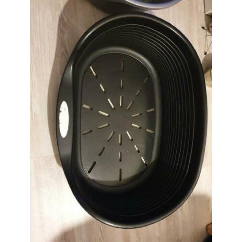 Hondenmand kunststof 60 -67 cm zwart en zilver