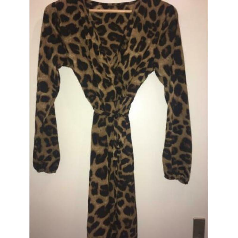 Nieuw! Lange Jurk met Luipaardprint. Maat M/38.