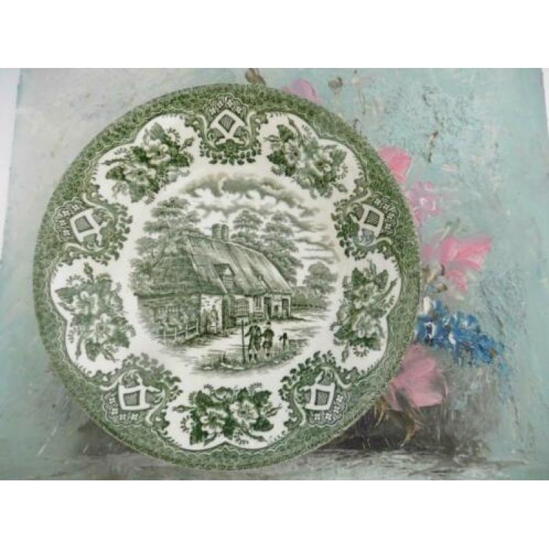 1 english ironstone tableware groen schaaltje retro vintage