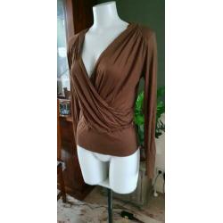 ZGAN bruine mooie STEPS overslag top mt S 36, topje bruin