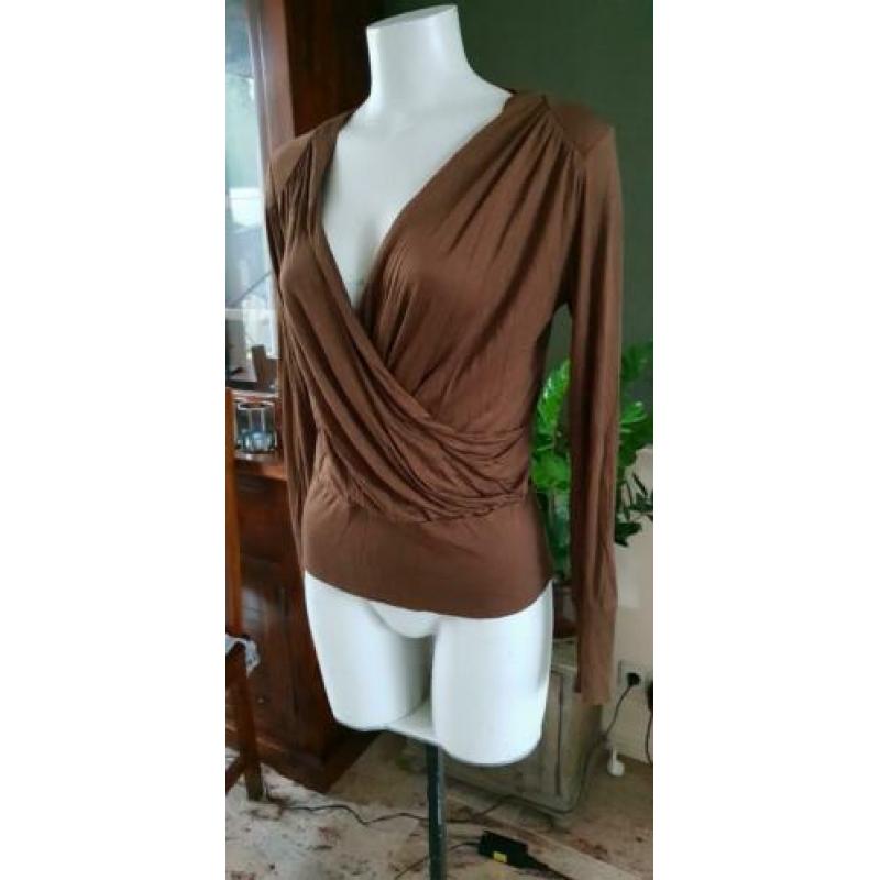 ZGAN bruine mooie STEPS overslag top mt S 36, topje bruin