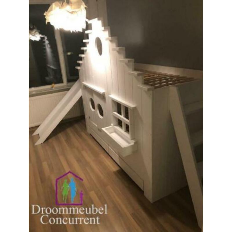 Bedhuis Boomhutbed Steigerhout Vogelhuis Lux GRATIS MONTAGE