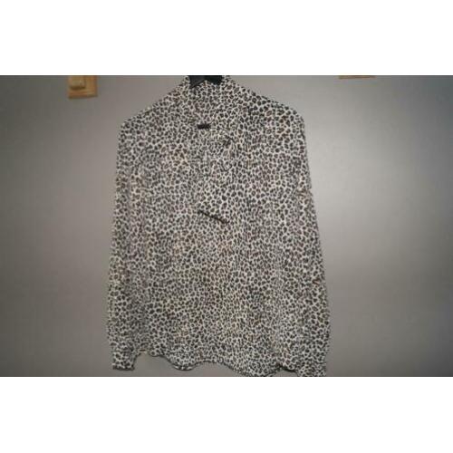 Blousson met strik, tijgerprint, maat XL