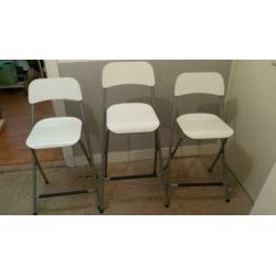 Ikea barkruk kruk Franklin (3x) + bartafel wit