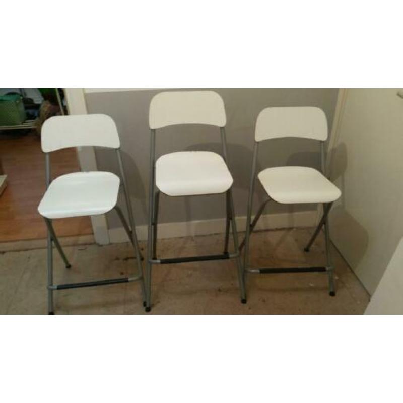 Ikea barkruk kruk Franklin (3x) + bartafel wit