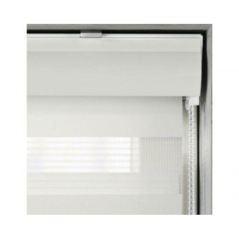 Duo Rolgordijn Cassette 60x130cm Wit Licht doorlatend.